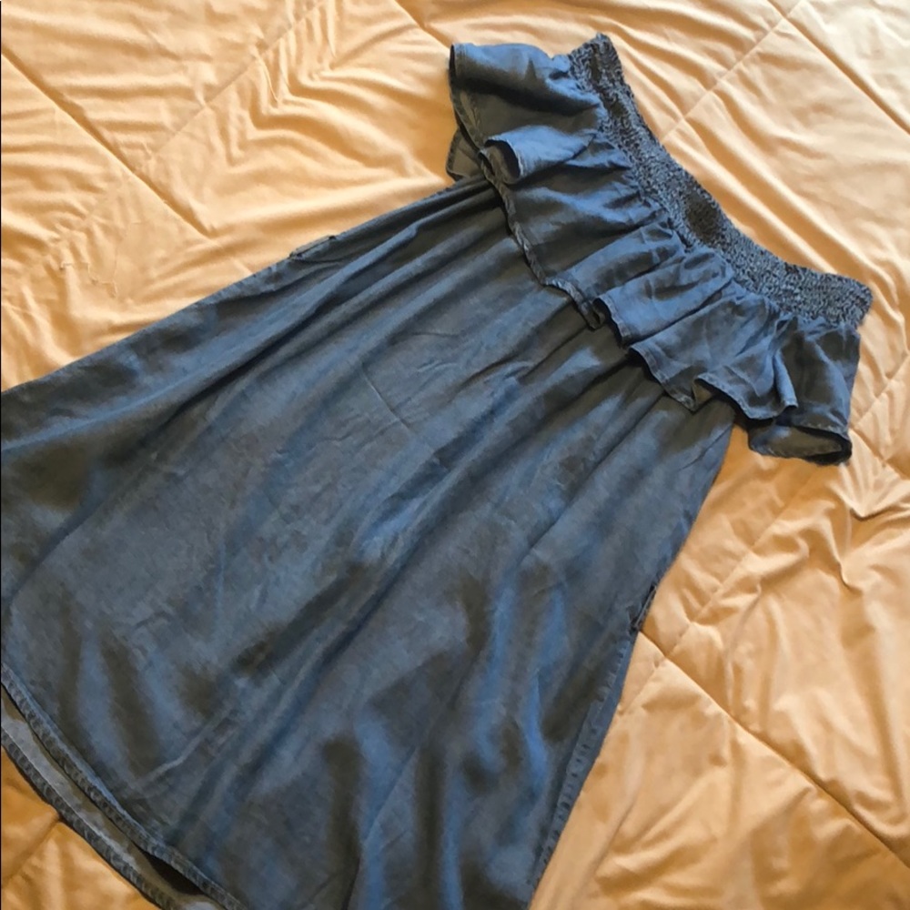 Off the shoulder denim dress